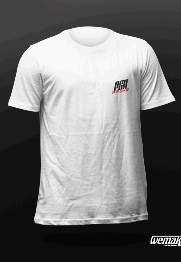 t-shirt classic PSR paris street racing homme blanc face
