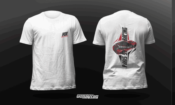 t-shirt classic PSR paris street racing homme blanc face et dos