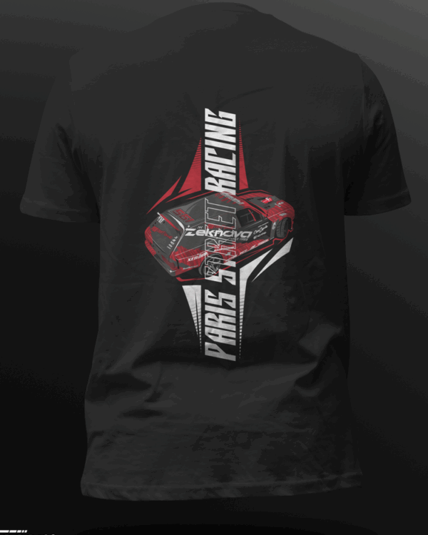 t-shirt classic PSR paris street racing homme noir dos