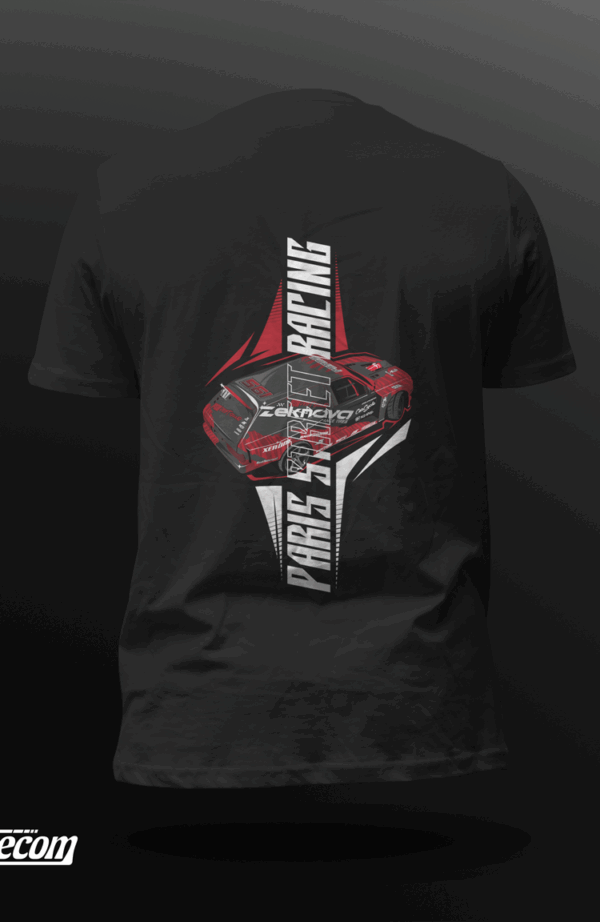 t-shirt classic PSR paris street racing homme noir dos