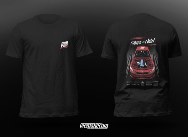 t-shirt F30 Futur is now PSR paris street racing homme noir face et dos